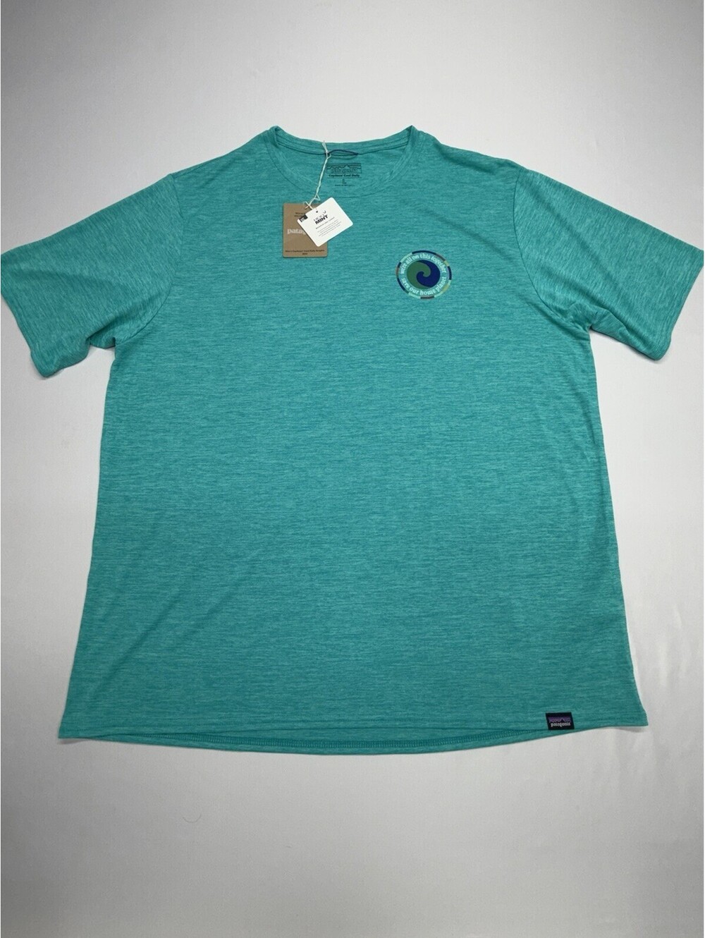 NWT Patagonia Capilene Cool Daily Short Sleeve Teal Mens Size Large